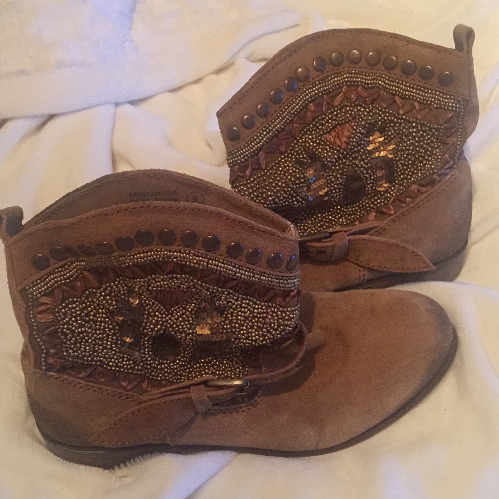 Tan leather boots